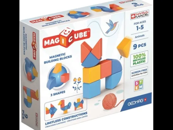 Geomag Magicube 3 Shapes Recycled Animals 9 osaa