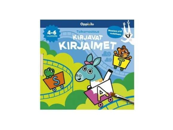 Oppi&Ilo Taikamaalaus Kirjavat Kirjaimet -puuhakirja 4-6 v
